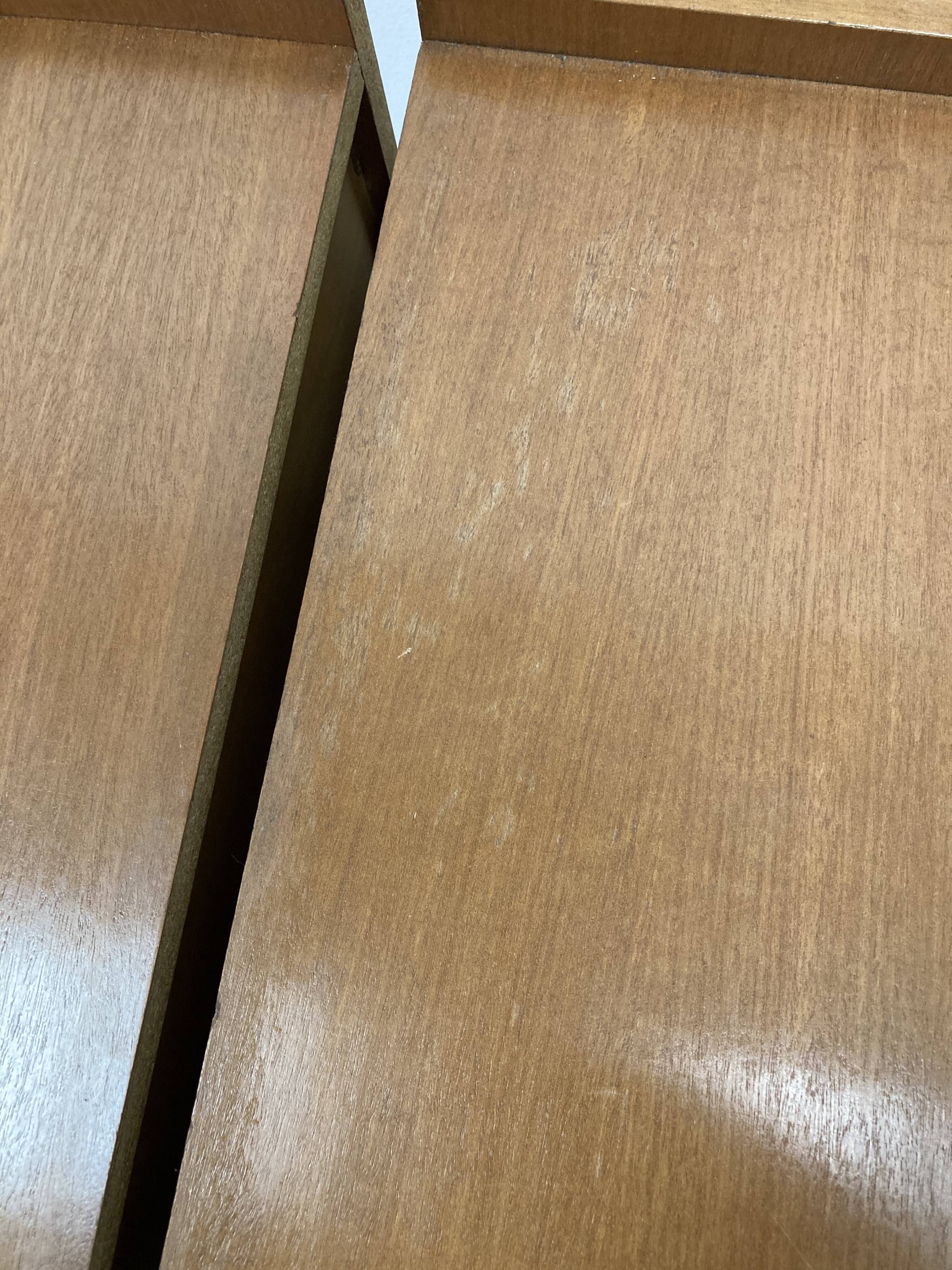 Pair of 1960s bedside tables compass feet