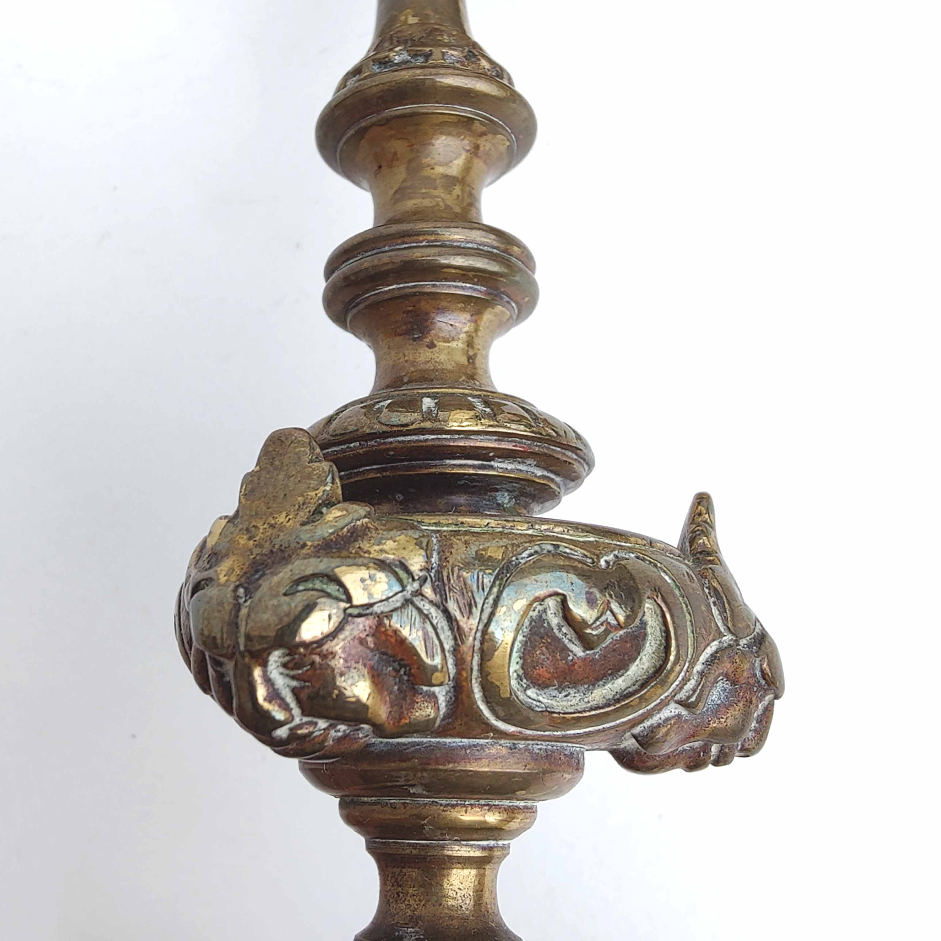 Pair of gilded bronze candle holders