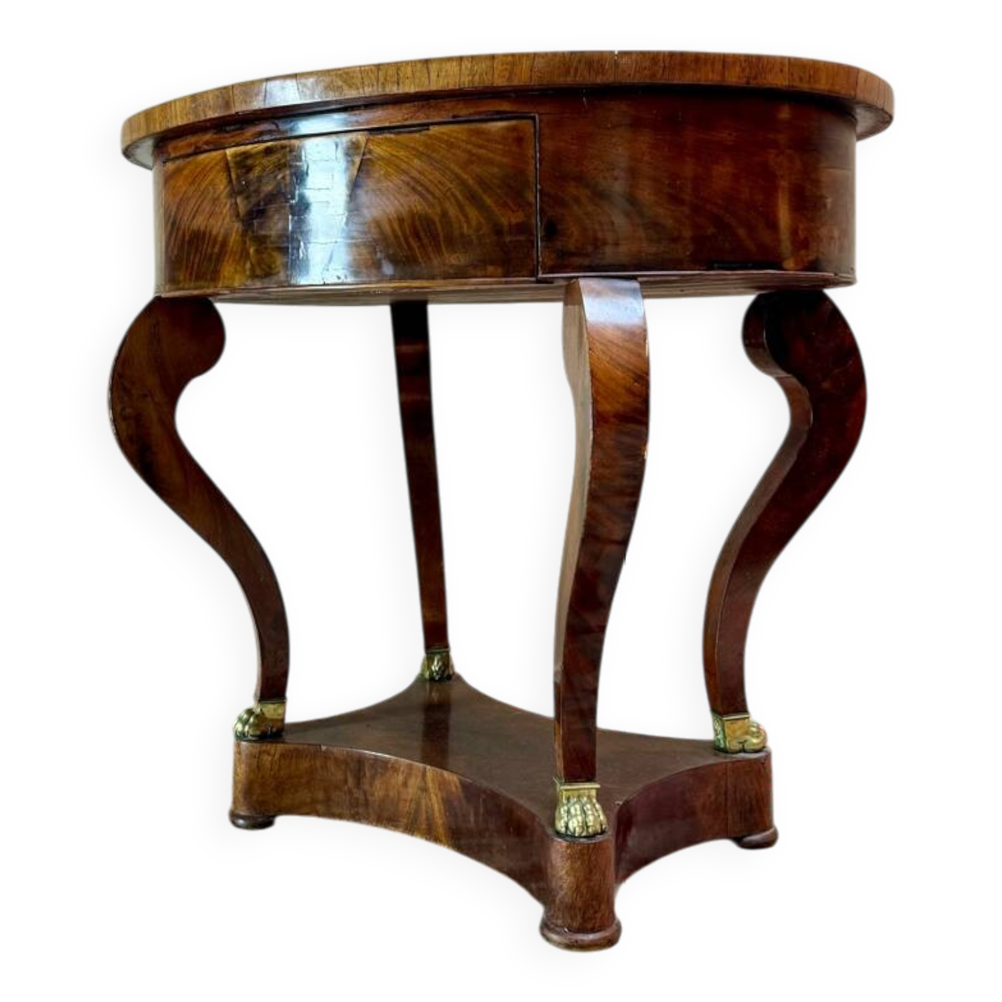Gueridon, Mahogany Coffee Table from the Empire Period, 19th Century