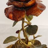 Wrought iron table lamp and gold leaf. France, 1950