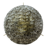 Kaiser Leuchten Murano ice glass flush mount lamp, 40 cm, 1970s