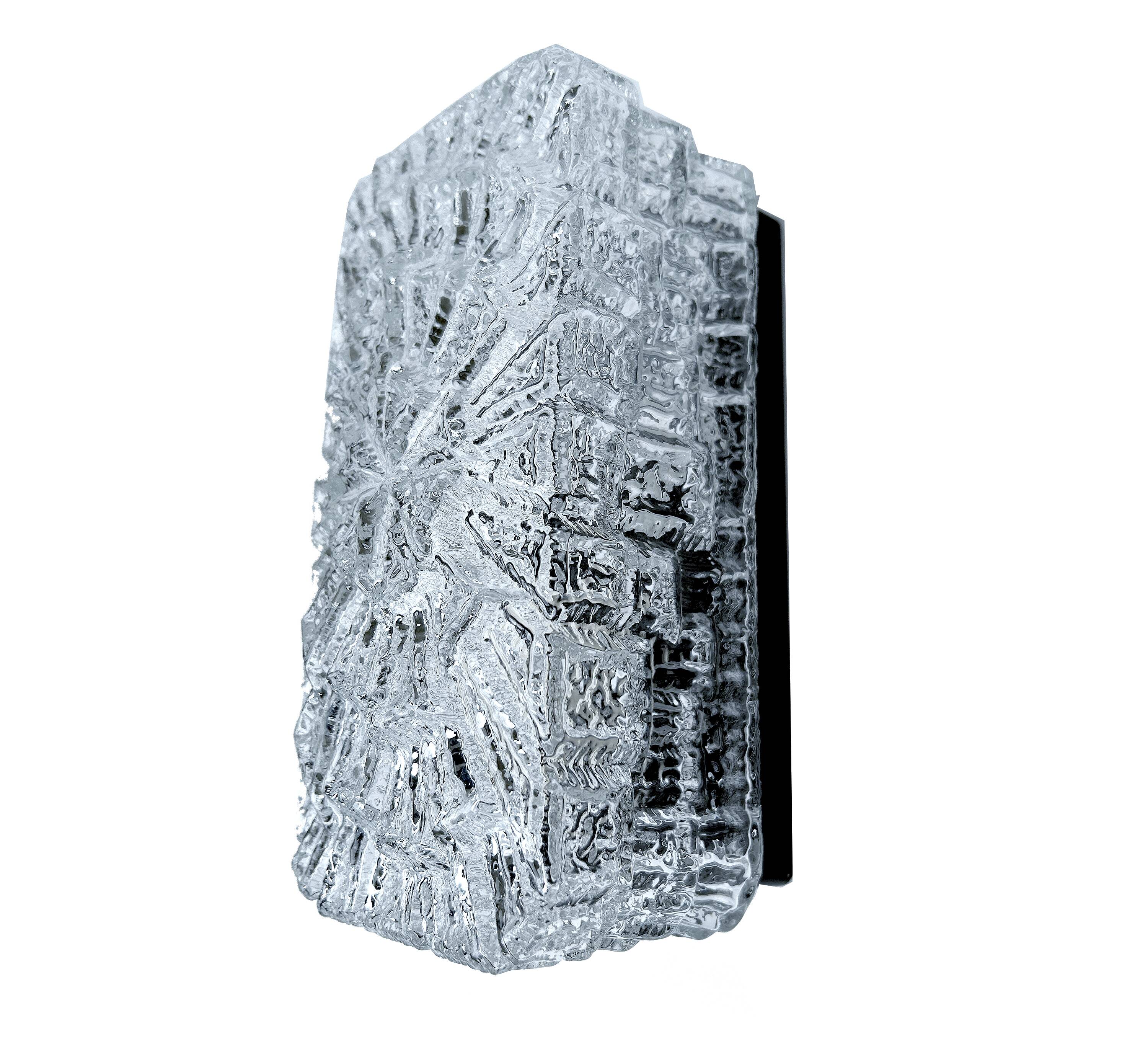 Vintage Brutalist Glass Sconce