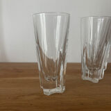 Set of 6 bistro glasses, possibly crystal, made in Italy.