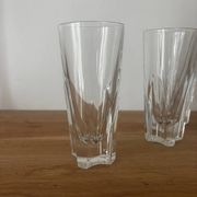 Set of 6 bistro glasses, possibly crystal, made in Italy.