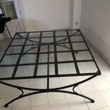Table basse verre & fer forgé