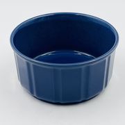 Vintage blue glazed ceramic gratin dish from the 1970s.