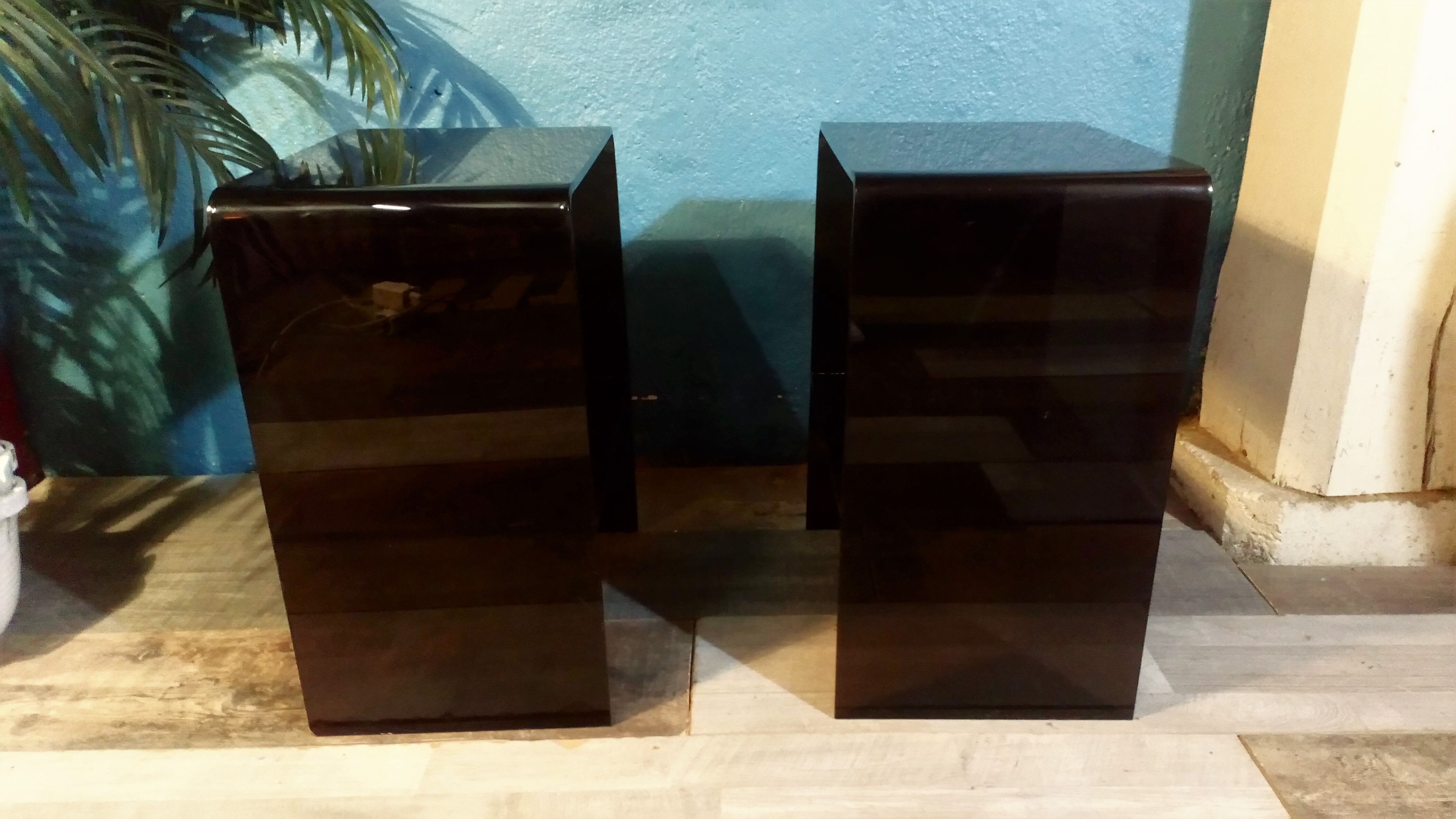 Plexiglas bedside tables 1970s