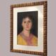 Old pastel portrait of young woman from the 1930s