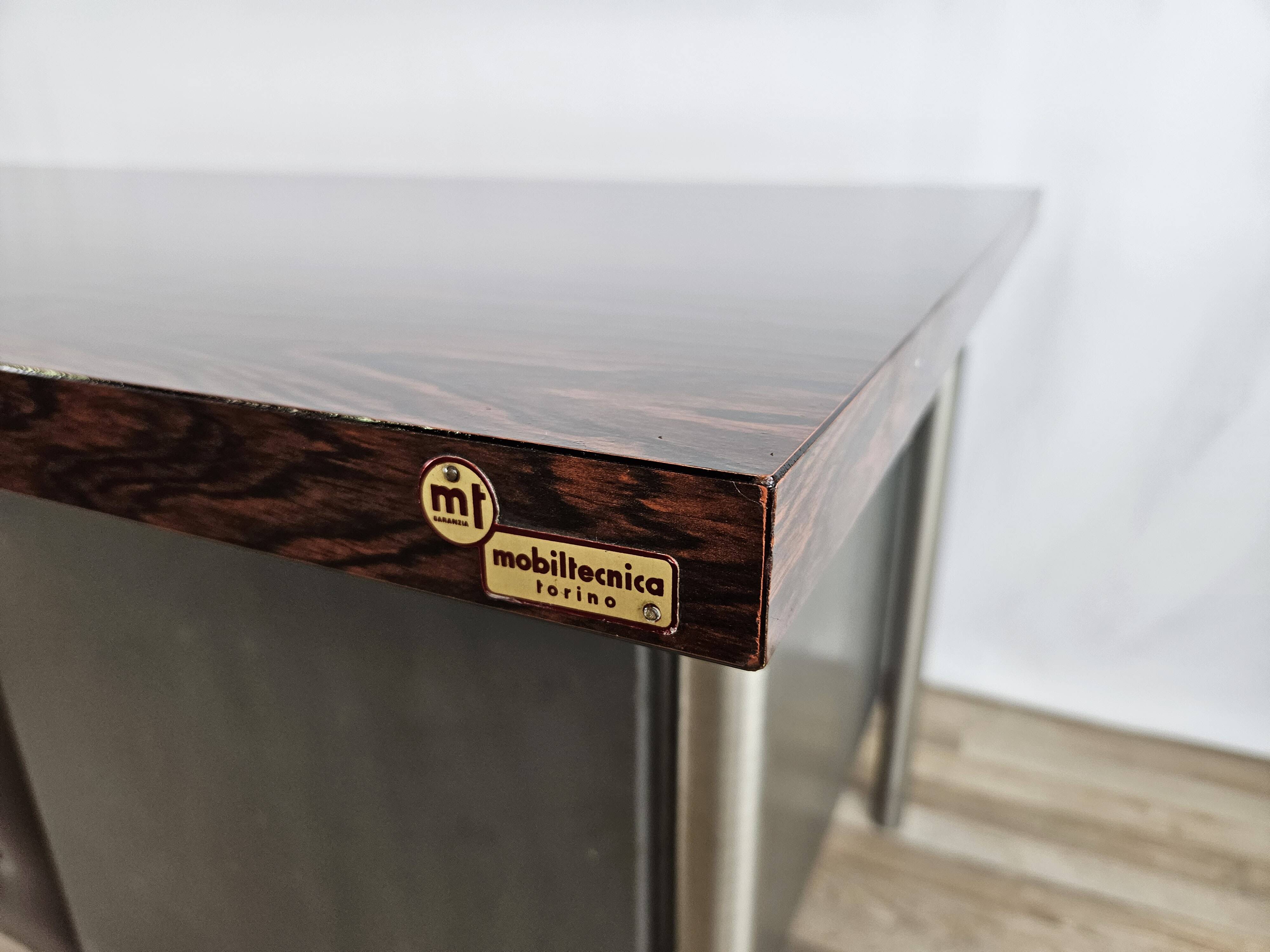 Bureau de direction avec plateau en stratifié palissandre par Mobiltecnica Torino