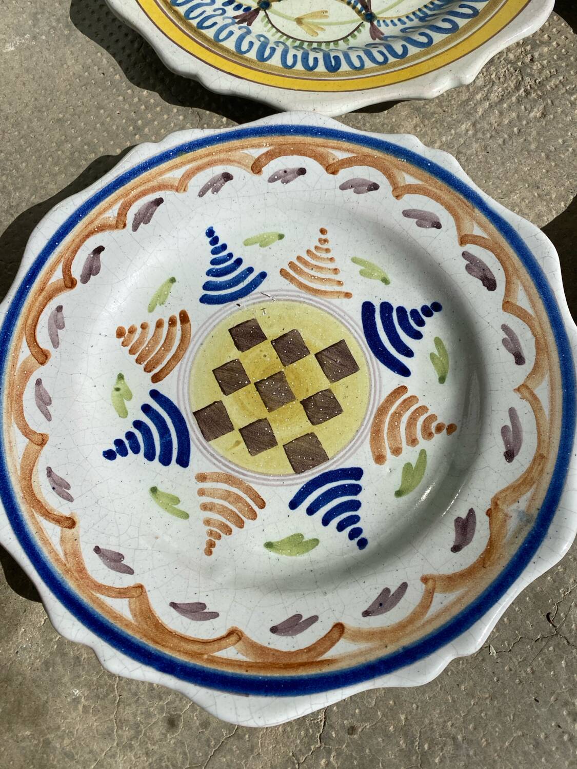 18th century Nevers earthenware plates