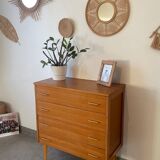 Vintage oak chest of drawers from the 1960s