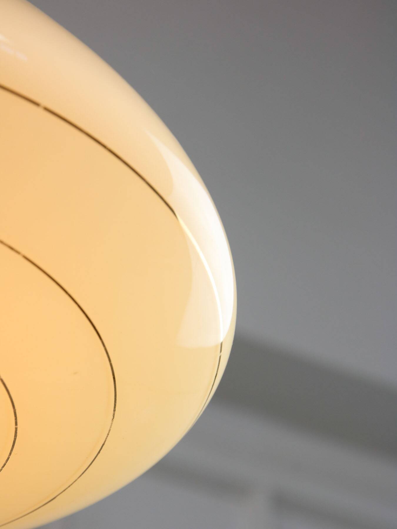 Mid-Century Modern Italian Yellow Glass and Brass Pendant Lamp, 1960s