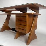 Desk in Wood and Glass attributed to Melchiorre Bega, Italy, 1950s