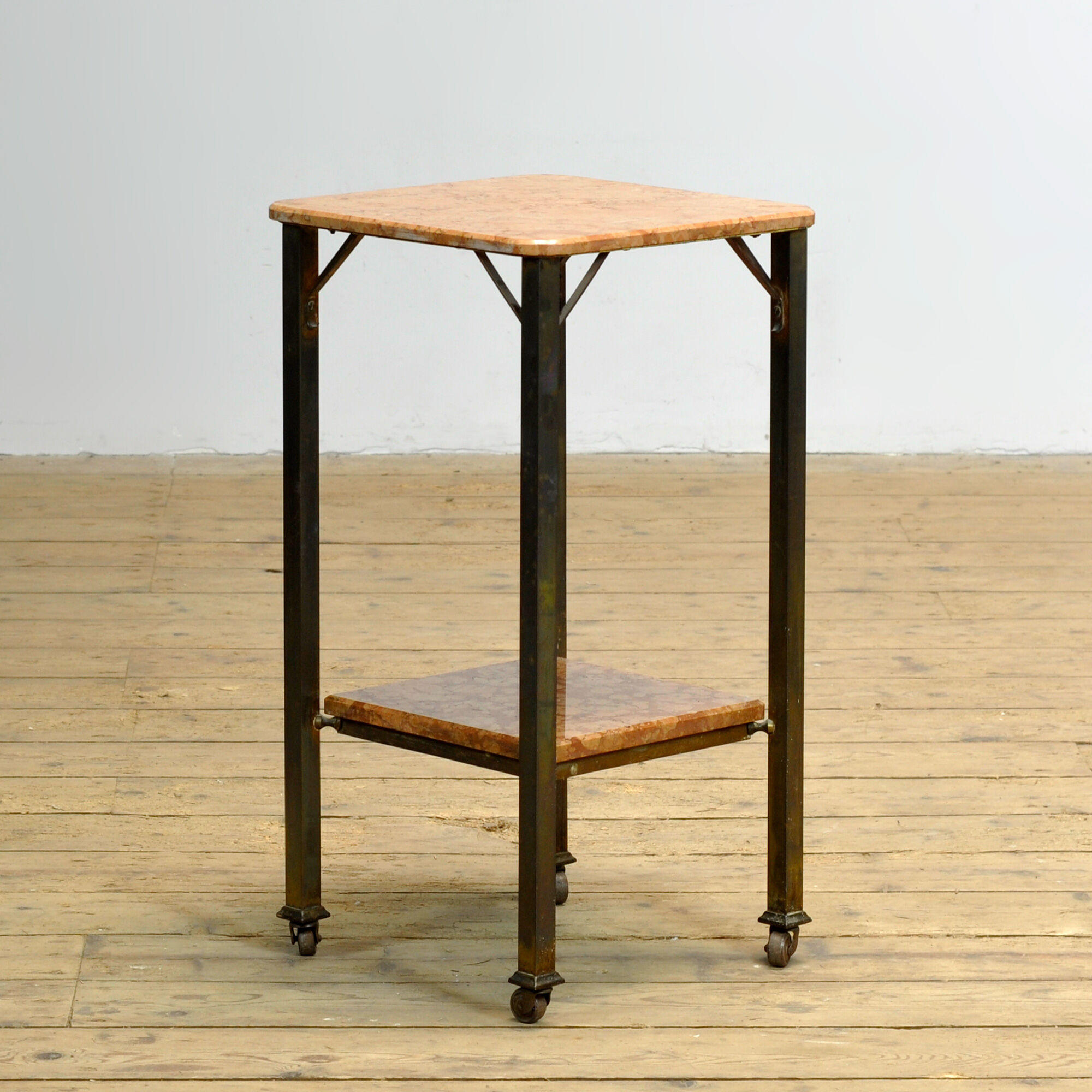 French marble and brass side table, circa 1920