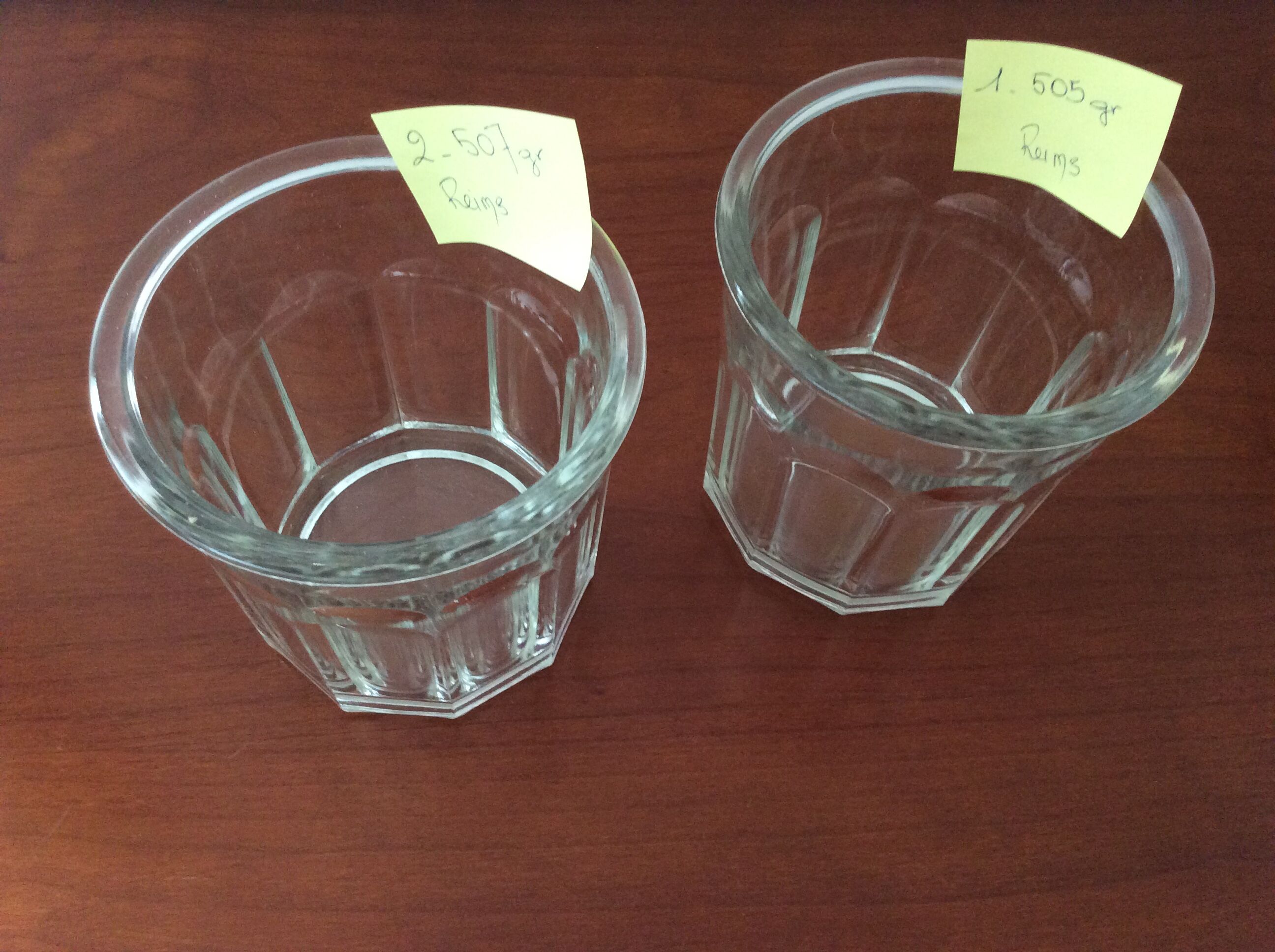 Set of 2 old glassware jam jars Reims - 750