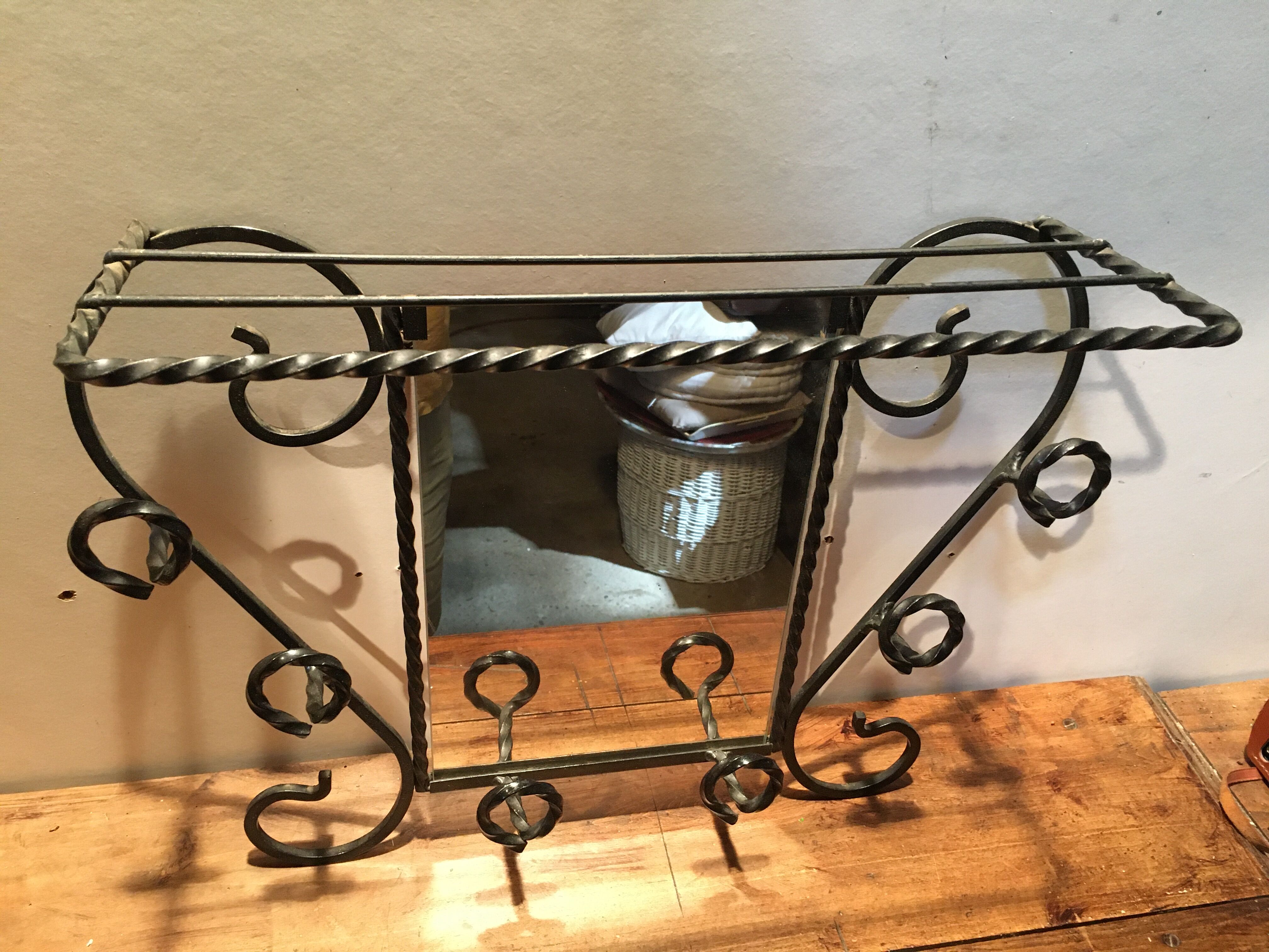 Metal coat/hat and mirror