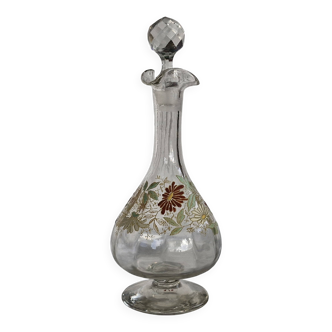 Legras Antique enamelled carafe from the Art Nouveau period by François Legras