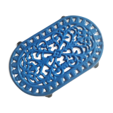Dessous de plat en fonte bleu ancien