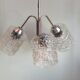Mid-century chandelier, chrome and glass, Belgium 1960