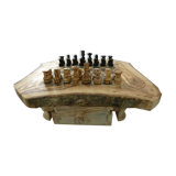 Olive wood chess board handmade chess games Tunisia natural rough edge