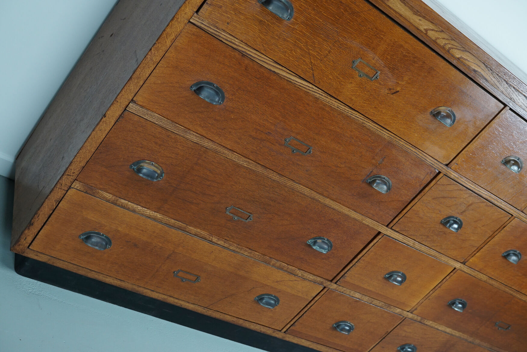 Large dutch oak apothecary cabinet, 1930s