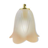 Walking lamp or suspension opaque globe shape of Art Deco flower