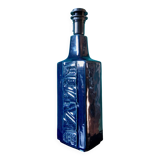 Tall blue enamelled stoneware lamp, signed "Désirée". Danemak 1965