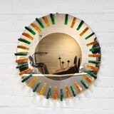 Miroir mural en verre de cristal des années 1960