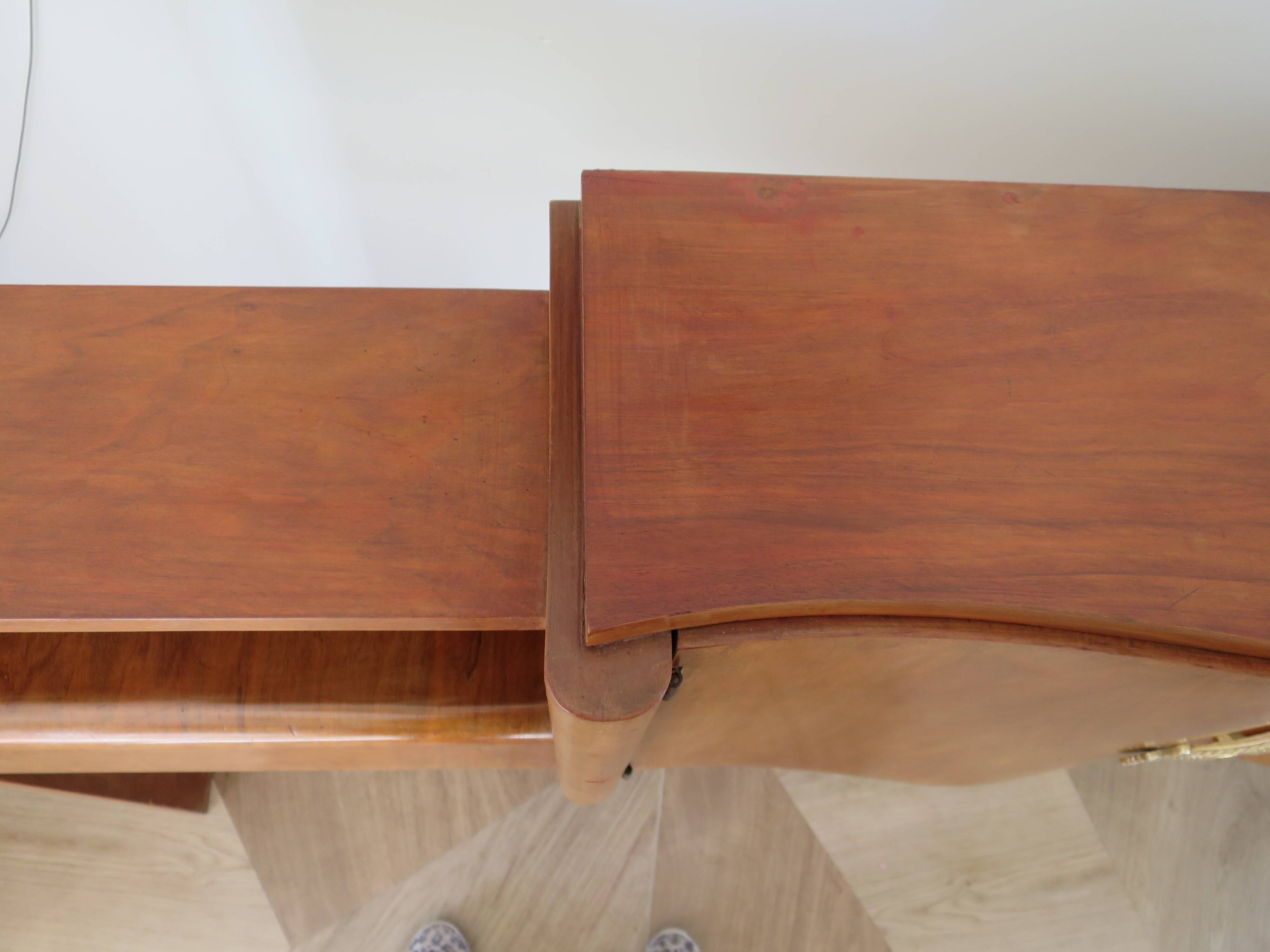Headboard – console – sideboard – art deco – 2 doors – 2 niches in solid walnut e