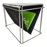 Max Sauze studio - side table - magazine rack - metal - glass - 70s
