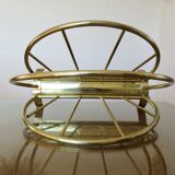 Golden brass magazine rack, Italy, 1950