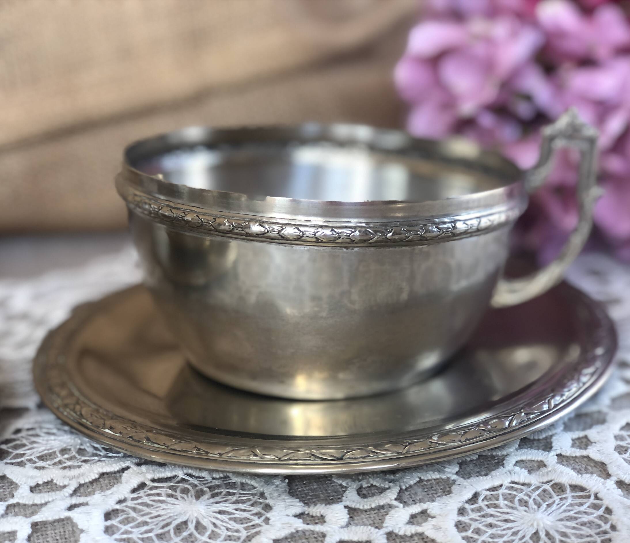 Set of 3 old "silverware" cups