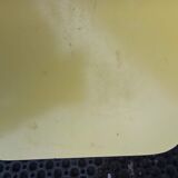 Oak stool and yellow formica