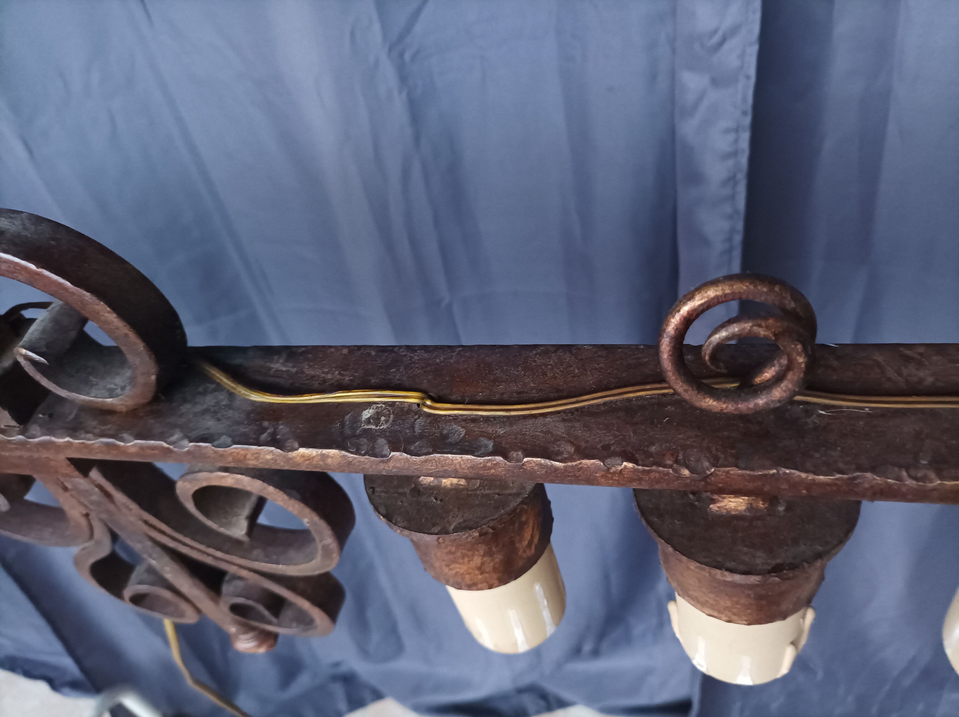 Wrought iron chandelier circa 1900