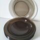 6 flat plates Arcoroc in smoked glass Smoke Brown