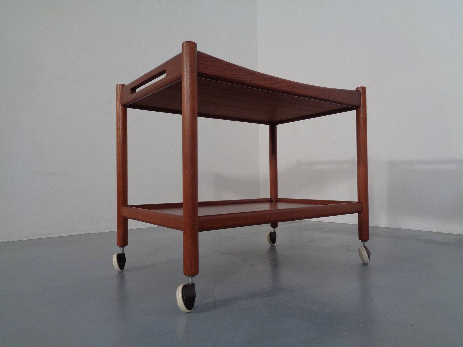 Teak tea cart by Hans J. Wegner for Andreas Tuck, Denmark, 1950s.