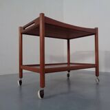 Teak tea cart by Hans J. Wegner for Andreas Tuck, Denmark, 1950s.