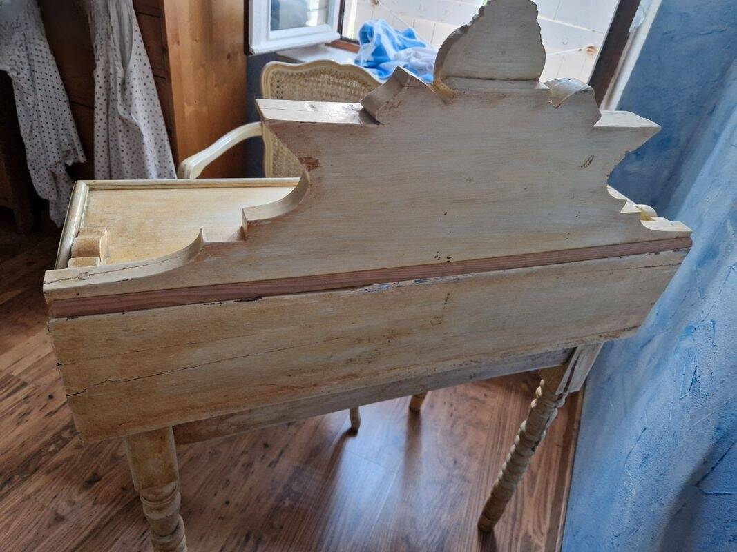 Old Hairdresser / Console / Small Secretary Desk + Rattan Chair