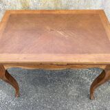 Small extendable table, regency style, solid wood, marquetry, vintage