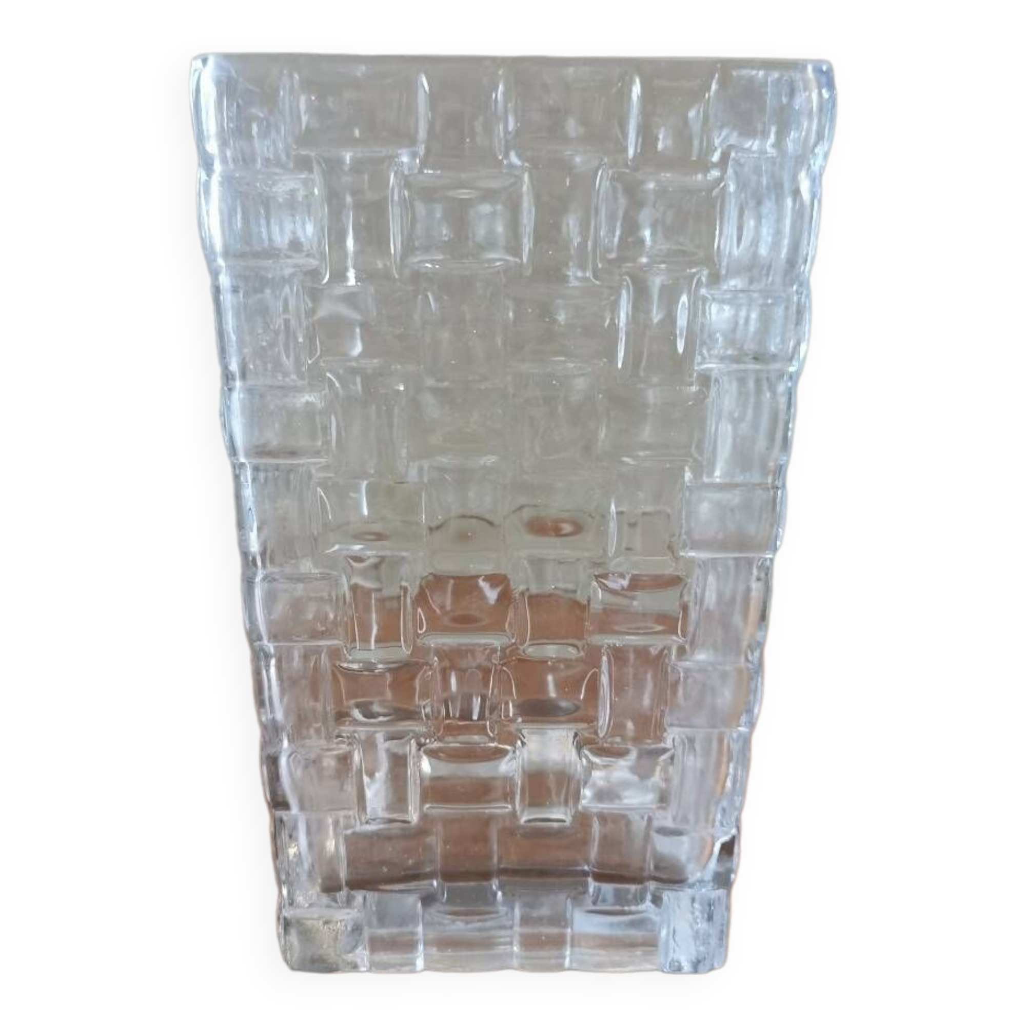 Vintage square glass vase