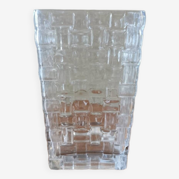 Vintage square glass vase