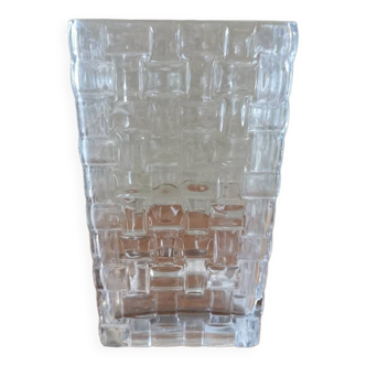 Vintage square glass vase