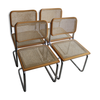 Lot de 4 chaises par Marcel Breuer cesca B32