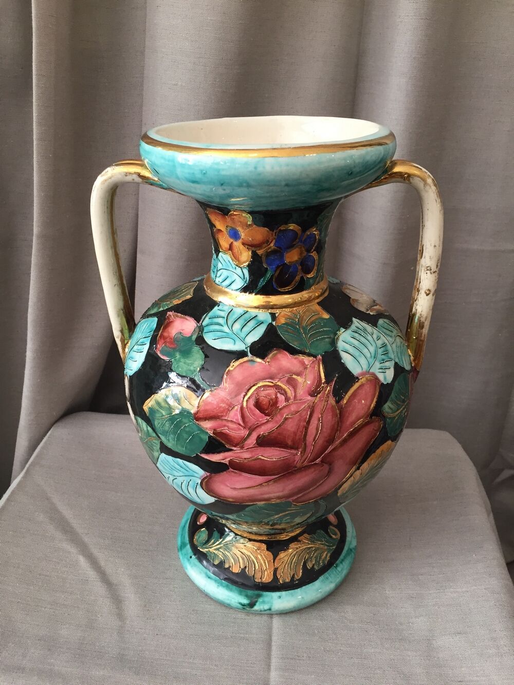Vase amphore monaco a decor floral