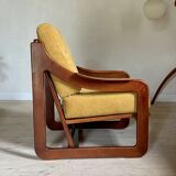 Yellow velvet sled chairs