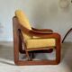 Yellow velvet sled chairs