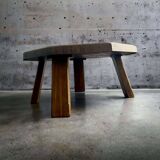 Coffee table / brutalist coffee table in vintage oak