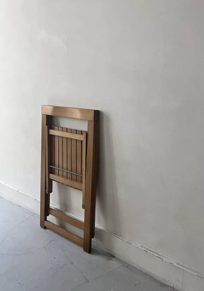 Chaise pliante en bois par Aldo Jacober, design 1960/1970