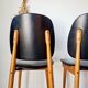 Pair of vintage 1960 chairs – Tapered legs & Black faux leather