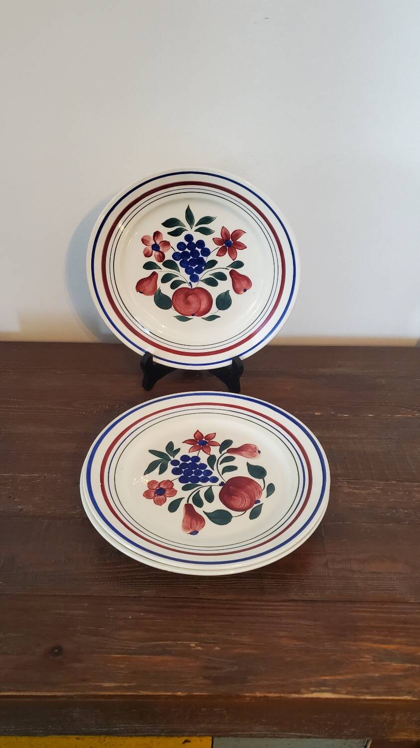 Lot of 3 vintage K & G Lunéville plates